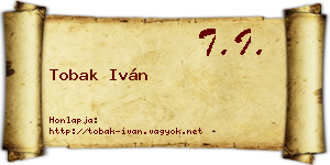 Tobak Iván névjegykártya